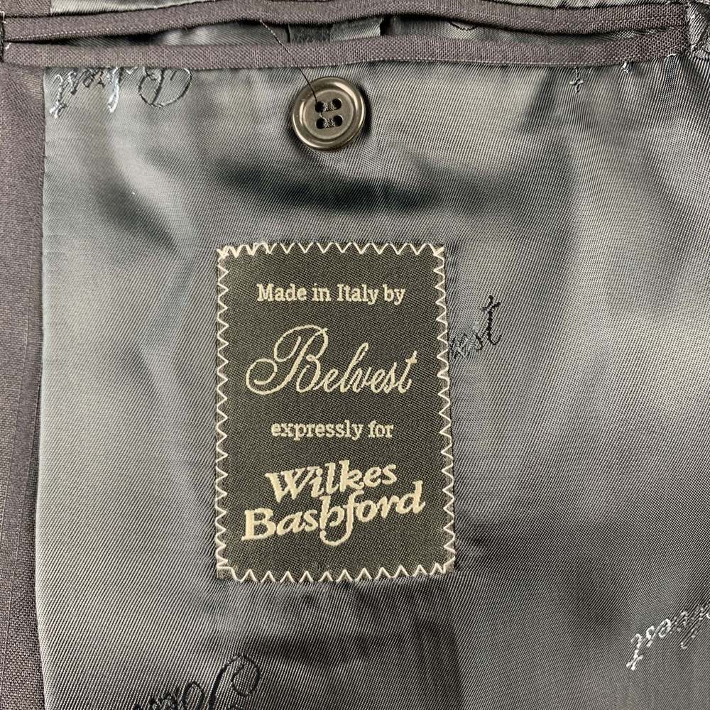 BELVEST Long Black Stripe Wool Notch Lapel Suit - Picture 8 of 8